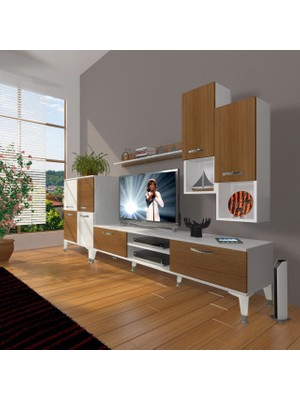 Decoraktiv Eko 6da Slm DVD Silver Tv Ünitesi Tv Sehpası - Beyaz - Ceviz