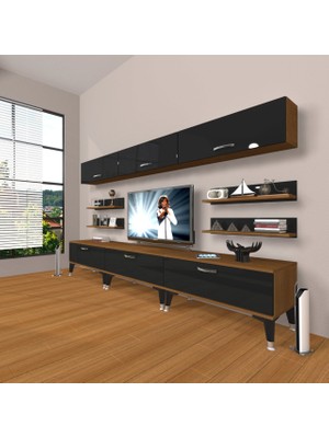 Decoraktiv Eko 8y Slm Silver Tv Ünitesi Tv Sehpası - Ceviz - Siyah