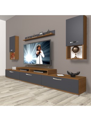 Decoraktiv Ekoflex 270DA Mdf Tv Ünitesi Tv Sehpası - Ceviz - Antrasit