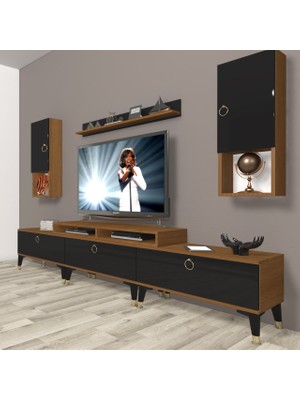 Decoraktiv Ekoflex 270DA Mdf Gold Tv Ünitesi Tv Sehpası - Ceviz - Siyah