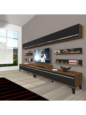 Decoraktiv Ekoflex 360Y Mdf Silver Tv Ünitesi Tv Sehpası - Ceviz - Siyah
