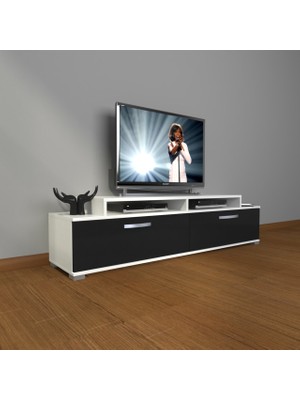 Decoraktiv Ekoflex 4 Slm Tv Ünitesi Tv Sehpası - Beyaz - Siyah