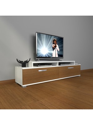Decoraktiv Ekoflex 4 Slm Tv Ünitesi Tv Sehpası - Beyaz - Ceviz