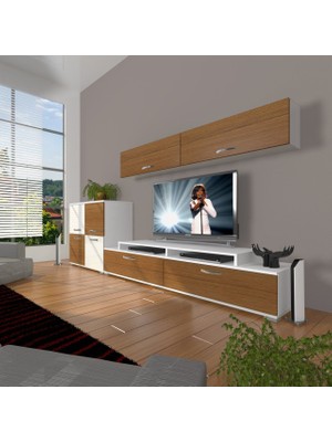 Decoraktiv Ekoflex 6y Slm Tv Ünitesi Tv Sehpası - Beyaz - Ceviz