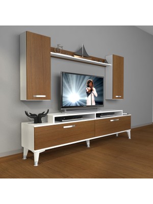 Decoraktiv Ekoflex 7 Slm Silver Tv Ünitesi Tv Sehpası - Beyaz - Ceviz