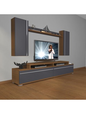 Decoraktiv Ekoflex 7 Mdf Tv Ünitesi Tv Sehpası - Ceviz - Antrasit