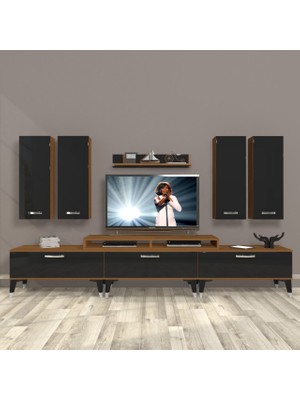 Decoraktiv Ekoflex 8d Slm Silver Tv Ünitesi Tv Sehpası - Ceviz - Siyah