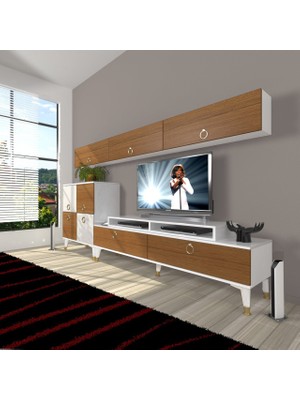 Decoraktiv Ekoflex 8 Mdf Gold Tv Ünitesi Tv Sehpası - Beyaz - Ceviz