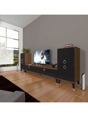 Decoraktiv Eko On2 Mdf Std Gold Tv Ünitesi Tv Sehpası - Ceviz - Siyah