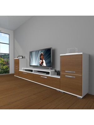 Decoraktiv Ekoflex On2 Slm Tv Ünitesi Tv Sehpası - Beyaz - Ceviz