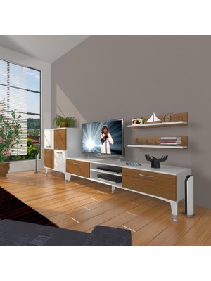 Decoraktiv Eko On Mdf DVD Silver Tv Ünitesi Tv Sehpası - Beyaz - Ceviz