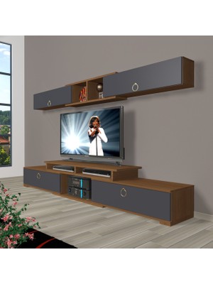 Decoraktiv Flex 5130 Mdf Gold Tv Ünitesi Tv Sehpası - Ceviz - Antrasit