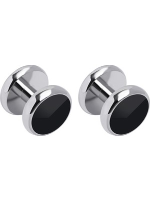 Lanfy Kol Düğmeleri ve Çiviler Set Black Cuff Links Kiti Yıldönümü Parti Erkekler Için 2 Studs (Yurt Dışından)