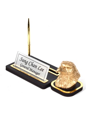 Hediye Marketi17 Mermer Desenli Deri Kartal Büst Set Ofis Dekoru Masa Isimlik