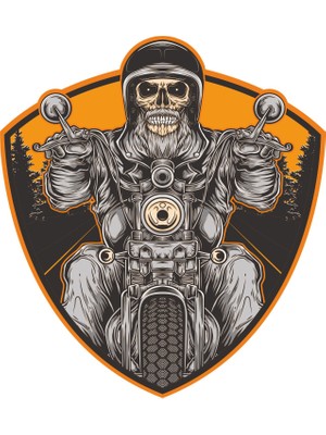 Sticker Atölyesi Motorcu-Kurukafa STICKER-14131