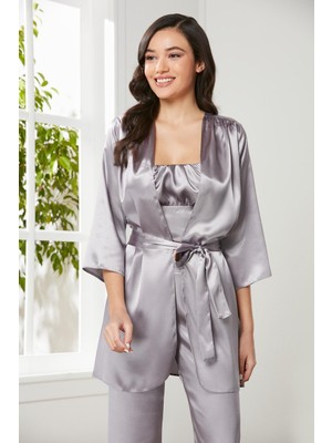 Pierre Cardin  Kadife Saten 3'lü Pijama Takım  - 2075