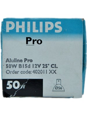 Philips 50W 12V 2800K 25° BA15D Şeffaf Cam Halojen Çanak Ampul