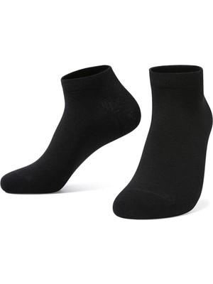 Sockshion Siyah Pamuklu Bilek Boy Patik Çorap 10'Lu Ekonomik Paket