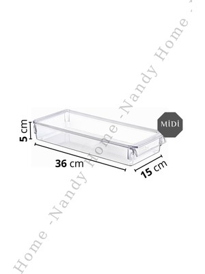 Nandy Home Kapaklı Midi New Clear Buzdolabı & Dolap Içi Düzenleyici Organizer