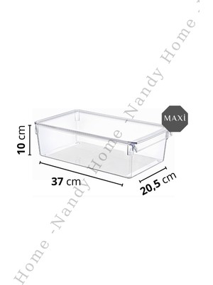 Nandy Home Kapaklı Maxi Tall Clear Buzdolabı & Dolap Içi Düzenleyici Organizer 3 Adet