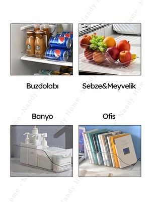 Nandy Home Çok Amaçlı Içecek, Buzdolabı & Dolap Içi Düzenleyici 2'li Set Küçük Boy + Büyük Boy