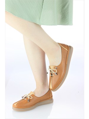 Doçka Kadın Deri Duz Taban Spor Tarz Comfort Ayakkabı NH3710