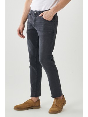ALTINYILDIZ CLASSICS Erkek Antrasit Slim Fit Dar Kesim Denim Jean Kot Pantolon