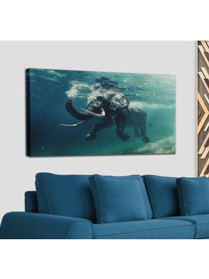 Dünyatablo Yüzen Fil Dekoratif Kanvas Tablo 1128