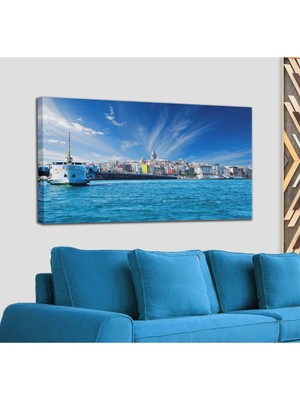 Dünyatablo Galata Köprüsü Manzarası Dekoratif Kanvas Tablo 1199