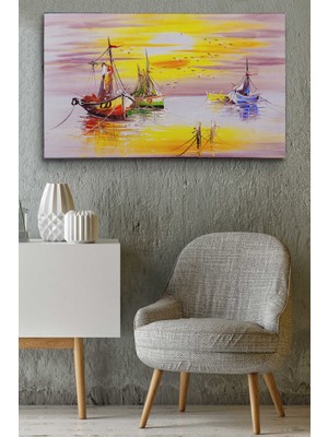 Dünyatablo Venedik Italya Yağlıboya Görünüm Dekoratif Kanvas Duvar Tablosu