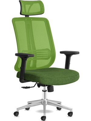 Calitte Yönetici Çalışma Koltuğu | Spark Başlıklı | Yeşil Krom