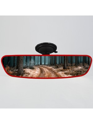 Takgör Pırlanta 5 Vantuzlu Universal Dikiz Aynası 25X6 cm Kırmızı