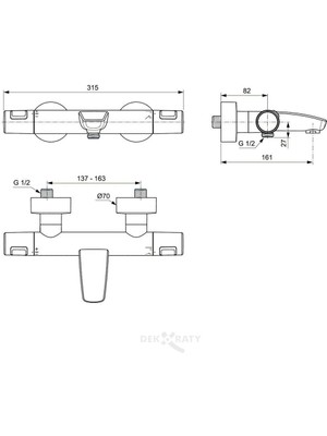 Ideal Standart Ceratherm T25 Termostatik Banyo Bataryası Mat Siyah - A7544XG