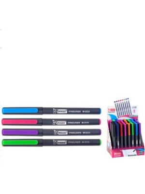 eOfis 4 Renkli Keçe Uçlu Kalem Seti M-2028 Açık Mavi Pembe Mor Yeşil Renk