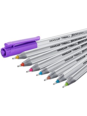 Pensan Triball Tükenmez Kalem 1.0 mm 8'li Renkli Bilye Uç Seti Ölçülerle 8692404100718
