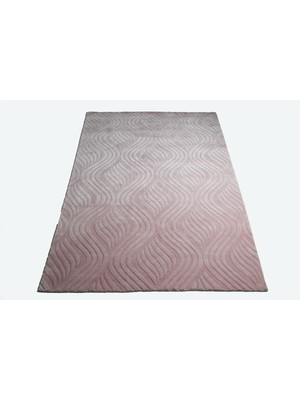 Çam Halı Emboss JR10 Pink Modern Desen Yeni Zellanda Yünü ve Viskon El Dokuması Halı