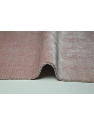 Çam Halı Emboss Jr 67 Pink Modern Desen Yeni Zellanda Yünü ve Viskon El Dokuması Halı