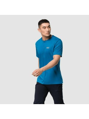 Jack Wolfskin Tech T M Erkek Mavi T-Shirt 1807071-1361