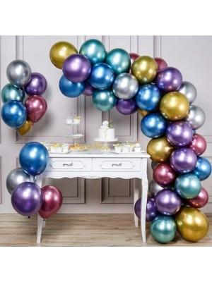 Best Parti Krom Balon Metalik Parlak Karışık 50 Adet