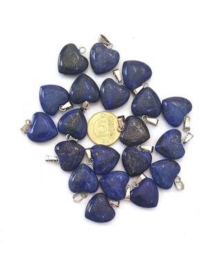 Araget Lapis Lazuli Doğal Taş Kalp Kolye Ucu 1,5cm S