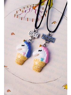 The Collection Unicorn Dondurma Ikili Best Friends Kolye Arkadaşlık Best Friends Kolyesi