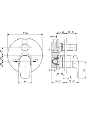 Ideal Standart Ceraflex Ankastre Banyo Bataryası-Kıt1+Kıt2 - A6758AA