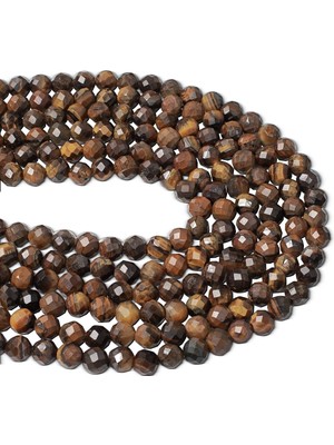 Dünya Doğal Taş 6 mm Faset Kesim Kaplan Gözü Taşı Dizi