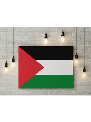 Satürn Design Filisitin Bayrağı Kanvas Tablo 40X55CM Dekoratif Tablo