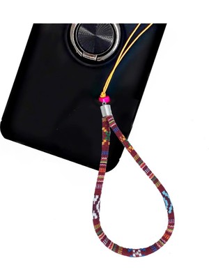 Bordo & Çok Renkli Kadın Telefon Askısı