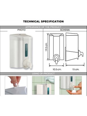 Şeker Portakalı Yayıncılık Vialli F4T Hazneli Köpük Sabun Dispenseri Aparatı 1000 ml Şeffaf