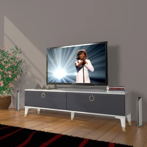 Eko 140 Mdf Std Gold Tv Ünitesi Tv Sehpası - Beyaz - Antrasit