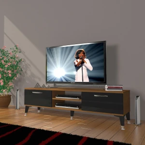 Eko 140 Mdf DVD Silver Tv Ünitesi Tv Sehpası - Ceviz - Siyah