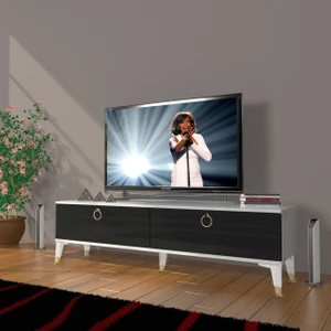 Eko 140 Mdf Std Gold Tv Ünitesi Tv Sehpası - Beyaz - Siyah