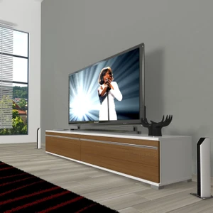 Eko 140T Mdf Tv Ünitesi Tv Sehpası - Beyaz - Ceviz